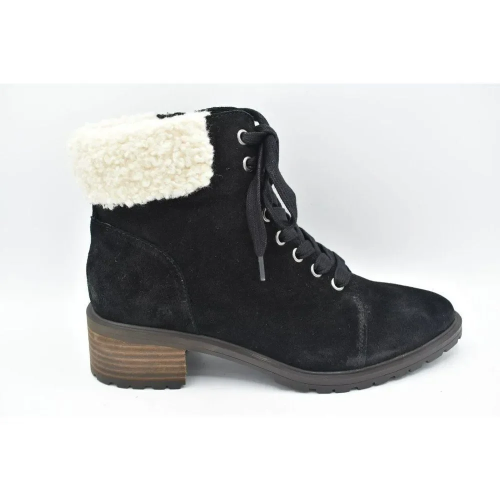 Lucky Brand Womens‎ Size 8.5 Jacenia Shearling Suede Black Fashion Winter Boots